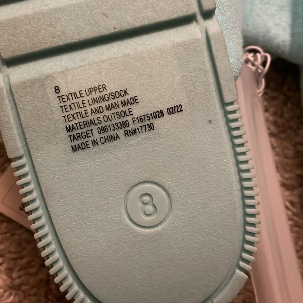 A new day platform teal sandals terry cloth size 8